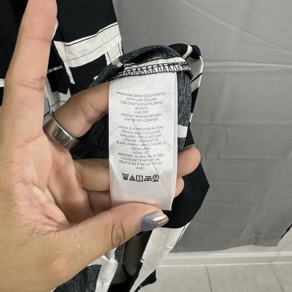 Maeve Dress Womens Large The Somerset Maxi Black White Belted Boho Chic Casual - Picture 11 of 16